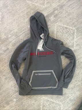 adidas Women’s Size S Grey Hoodie with Red Rutgers Lacrosse Logo